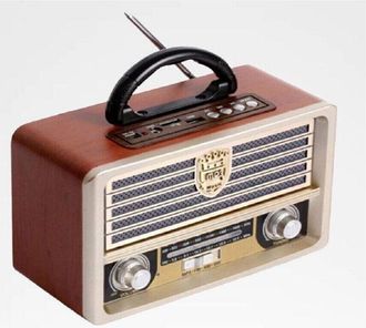 Trade Shop Trade Shop - Radio Portatile Musica Sveglia Design Retro Stile Usa Vintage Usb Fm/am Q-yx2022