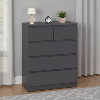 Seconique Malvern 3+2 Drawer Chest - Grey