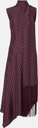 Acne Studios Asymmetric fringed silk midi dress
