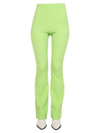 Msgm Gingham Plaid Trousers - Green