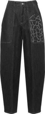 PANICALE Broek - Dames - Regular Fit Jeans - Zwart - S - Katoen - Jeans