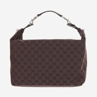 Gucci Unisex Shoulder Bag Brera Dark Brown Gg Canvas Polyester