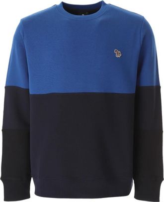 Paul Smith Double Tone Zebra Sweatshirt - Heren - Sweatshirts - Blauw - XL - Katoen - Hoodies & sweatvesten