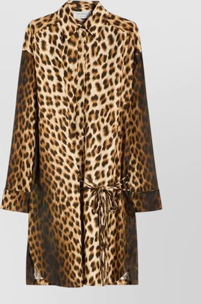 Sportmax cinema shirt dress leopard print waist tie