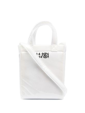 Maison Margiela Shopper met logoprint - Wit