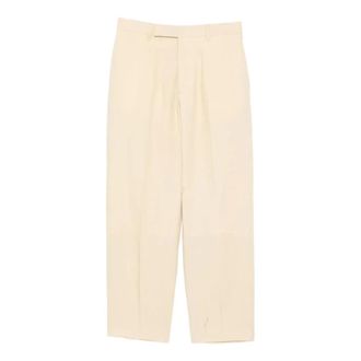 Paul Smith Wide Trousers, male, Beige, Size: W34 Drawstring-Fastening Linen Trousers