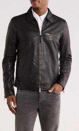 AllSaints Kaya Leather Jacket in Jet Black at Nordstrom Rack, Size Xx-Large