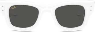 Ray-Ban Occhiali da sole squadrati con strass - Bianco