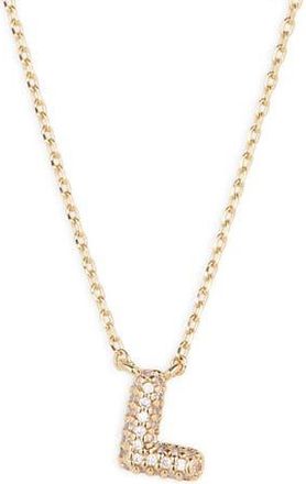 BP. Pav&eacute; Crystal Initial Necklace in L- 14K Gold Dipped at Nordstrom Rack