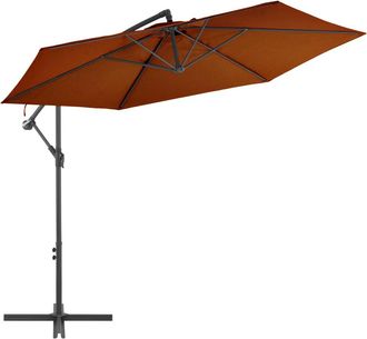 vidaXL Sombrilla Jard&iacute;n Voladiza Con Palo De Aluminio Terracota 300 Cm Vidaxl