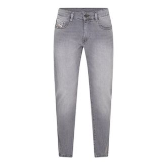 Diesel Herenjeans van denim met 5 zakken en rechte pijpen (Grijs)