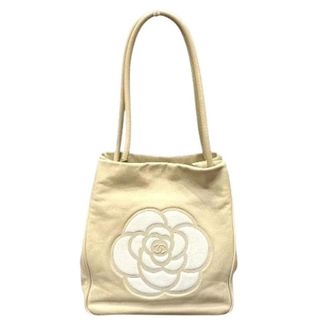 Chanel Pre-owned Handbags, female, Beige, Size: ONE SIZE Pre-owned Camellia Lambskin Shoulder Bag