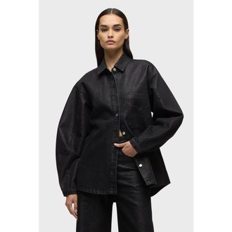 Hudson Barrel Sleeve Shacket in Metallic Rinse at Nordstrom, Size X-Large