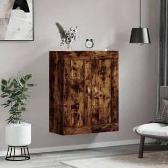 Berkfield Home Wall Mounted Cabinet Smoked Oak 69.5x34x90 cm Engineered Wood in Brown