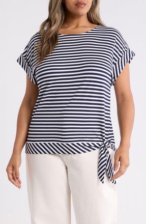 Jones New York Stripe Dolman Top in Pacific Navy/Natural White at Nordstrom, Size 2X