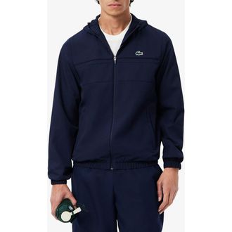 Lacoste Water Repellent Hooded Taffeta Jacket in Marine/Marine-Marine at Nordstrom, Size 11