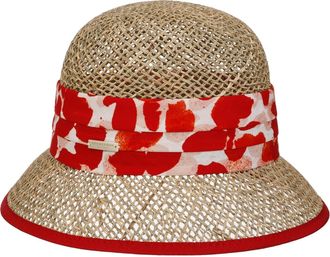 Seeberger Selvona Seagrass Hat Straw Cloche (One Size - red)
