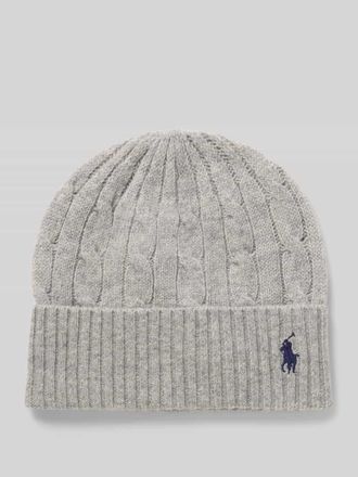 Polo Ralph Lauren Mütze aus Woll-Kaschmir-Mix in Hellgrau, Größe 1