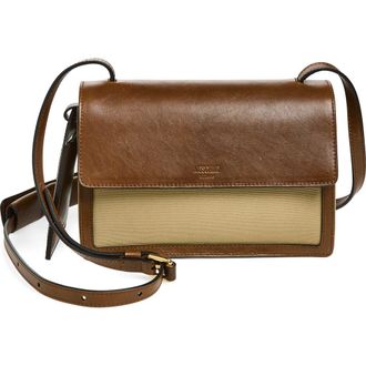 Moschino ID Leather & Canvas Crossbody Bag in Natural/Hide 10A Oo9 at Nordstrom
