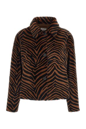 P.A.R.O.S.H. Brown Animalier Nappa Leather Jacket