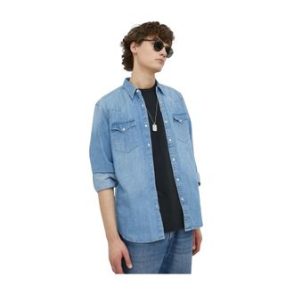 Levi's Heren, Overhemden, Blauw, Maat: M Katoen