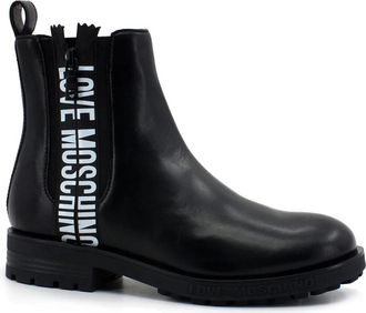 Love Moschino Tronchetti Enkellaars - Dames - Chelseaboots - Zwart - 36 EU - Leer - Schoenen