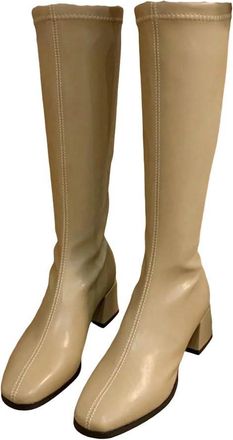 Generic Womens Over The Knee Boots Lace Up Thick Heel Side Zipper Long Booties