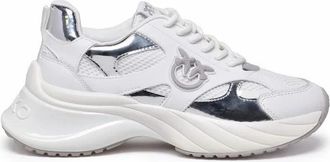 Pinko Mirror Leather Rubber Sneakers - White