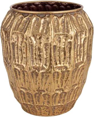 Wanderlust Deco Macetero De Metal Dorado 36x36x41 Cm