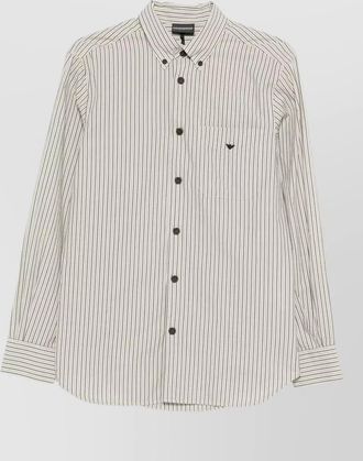 Emporio Armani cotton shirt long sleeves striped collar pocket