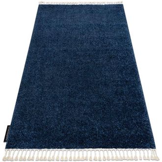 RugsX Rugsx - Alfombra Berber 9000 Azul Oscuro Franjas Bereber Marroqu&iacute; Shaggy Blue 180x270 Cm