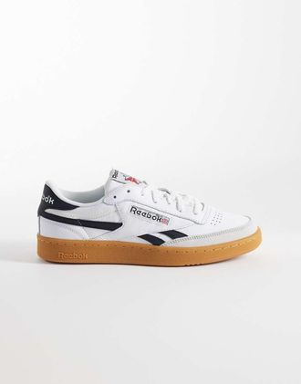 Reebok Club C Revenge - Sneakers bianche e nere con suola in gomma-Bianco