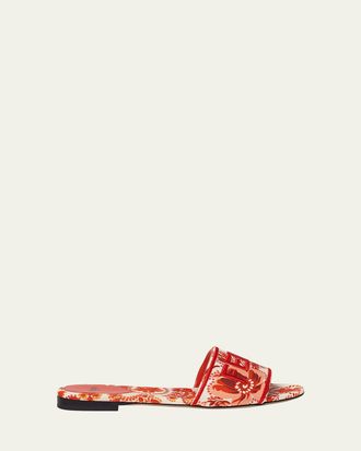 Fendi Sunchine Bandana Print Canvas Flat Slide Sandals