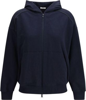 Brunello Cucinelli Blue Cotton Womens Sweatshirt