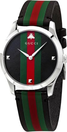 Gucci G-Timeless Tri-Color Dial Leather Mens Watch YA1264079