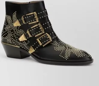 Chlo&eacute; leather lace-up boots
