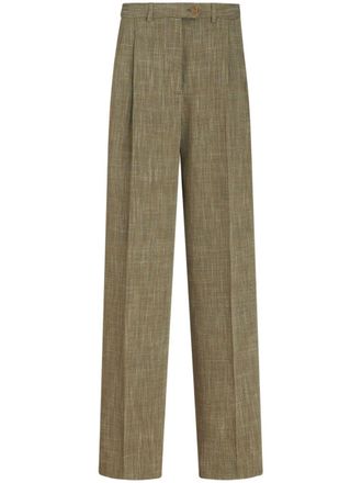 Etro slub-effect tailored trousers - Green