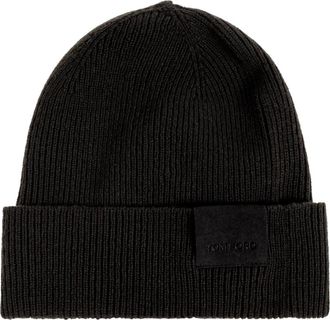 Tom Ford Cashmere Rib Beanie - Heren - Hoeden - Grijs - S - Kasjmier - Accessoires