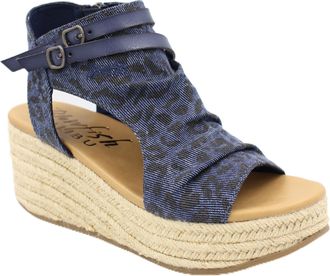 Blowfish Womens Lacey-C-Rope Wedge Sandal, Leopard Denim, UK 4