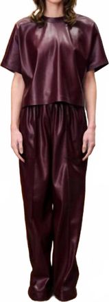 FRNCH Michaux Faux Leather Pants In Bordeaux