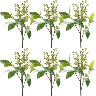 Melrose International Green Berry Foliage Spray (Set of 6) - Green