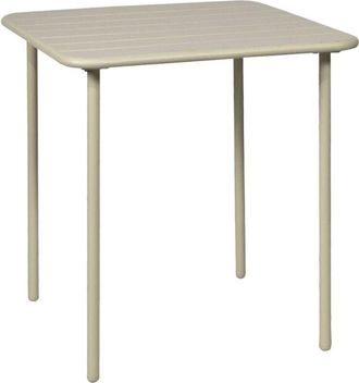 Sweeek 2-seater square steel garden table, Amelia 70cm, Beige, 70x70x72.5 cm