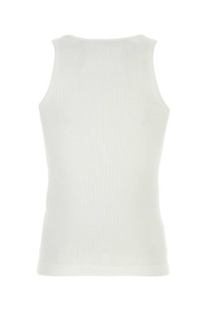Givenchy Mens White Stretch Cotton Tank Top Exterior: Elastane T-Shirt T-shirts And Polos