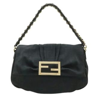 Fendi Pre-owned Shoulder Bags, female, Black, Size: ONE SIZE Pre-owned Vintage Zucca Shoulder Bag