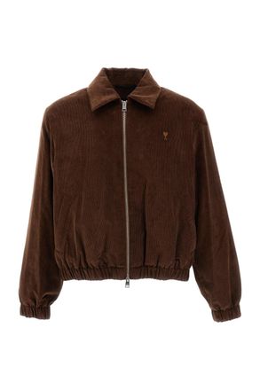 Ami Brown Ami De Coeur Corduroy Padded Jacket
