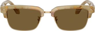 Giorgio Armani Gold 0ar8243 Translucent Acetate Square Sunglasses
