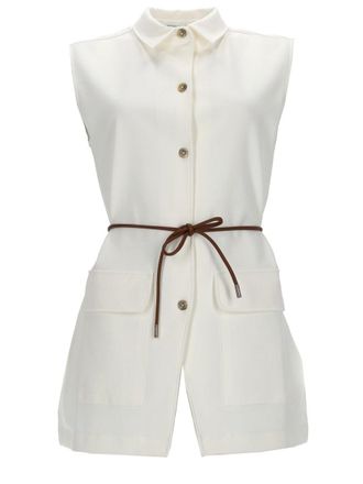 Herno Sleeveless Waist Belt Structured Vest