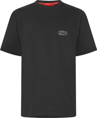 HUGO BOSS Hugo Heren Spray Logo Regular T-shirt met korte mouwen (Zwart)