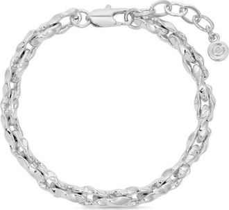 Ettika Sculpted Links Bracelet in Silver at Nordstrom