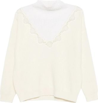 Ermanno Scervino Turtleneck - Dames - Coltruien - Wit - 2XS - Truien & Vesten